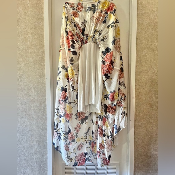 Kate and Lilly Sheer Floral Maxi Dress with Smocked Waist Line - Picture 4 of 6